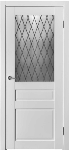 Лондон, ПП, Белый полипропилен, Сатинат белое с гравировкой